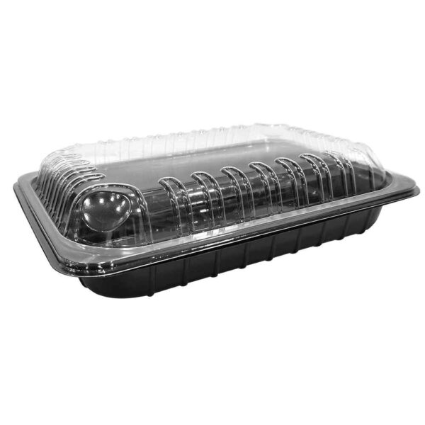 PT-001 | APET παραλληλόγραμμο μαύρο σκεύος 320x210x40mm