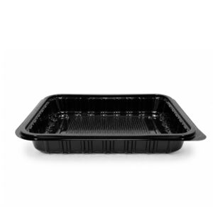 TS-001 | APET τετράγωνο μαύρο σκεύος 170x170x20mm