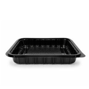 TS-002 | APET τετράγωνο μαύρο σκεύος 170x170x30mm