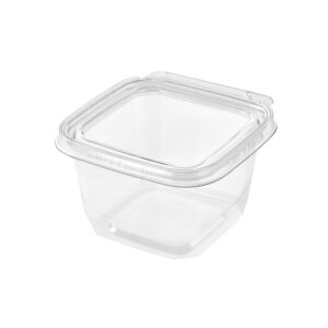 TS4016C | T-FRESH τετράγωνο RPET διάφανο δοχείο με ενσωματωμένο καπάκι 500ml