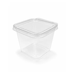 TS4024C | T-FRESH τετράγωνο RPET διάφανο δοχείο με ενσωματωμένο καπάκι 750ml