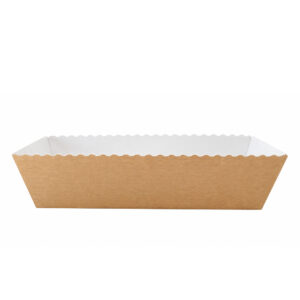 MC-067 | Easy Wave Natural Kraft Paper Cake Mould – 202 × 68 × 62 mm